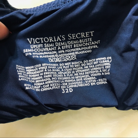 Victoria’s Secret Teal Blue Shimmer Uplift Demi Bra Size 32D - Picture 8 of 8